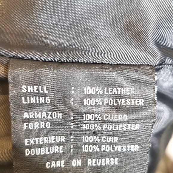 Kenneth Cole Reaction Black 100% Leather Coat – Size M – Tailored Long Jacket - Picture 11 of 11